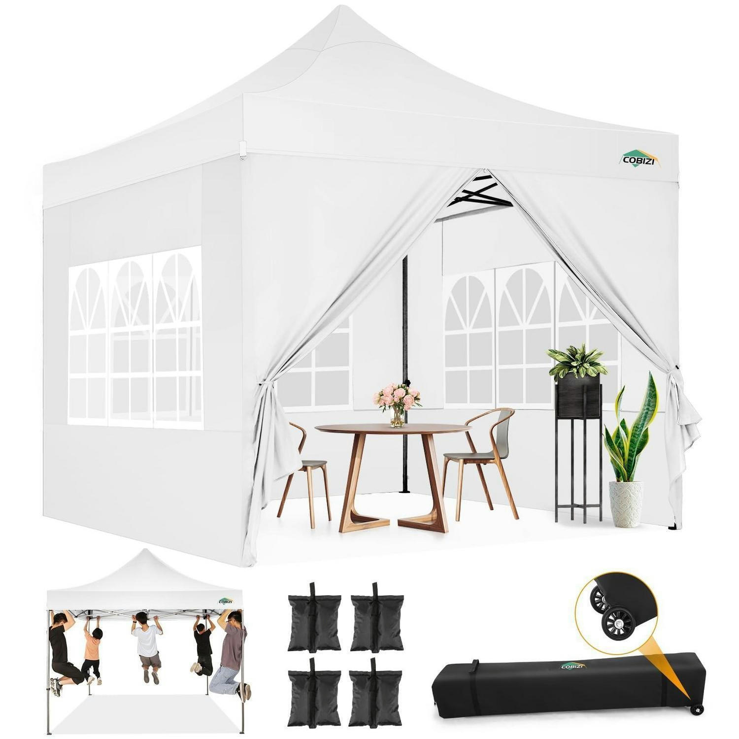 FALTPAVILLON 3x3m Weiß mit Seitenteilen und Tasche - Weiß, Metall (300/328/300cm)