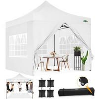 FALTPAVILLON 3x3m Weiß mit Seitenteilen und Tasche - Weiß, Metall (300/328/300cm)