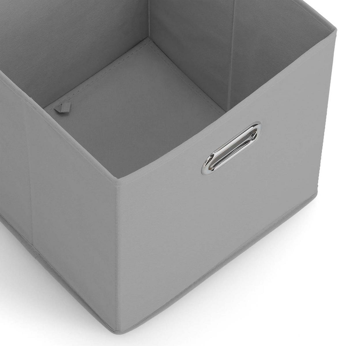 AUFBEWAHRUNGSBOXEN mit Griff, 12 Stück - Vlies, Grau - Grau, Textil (32/32cm) - Zeller Present