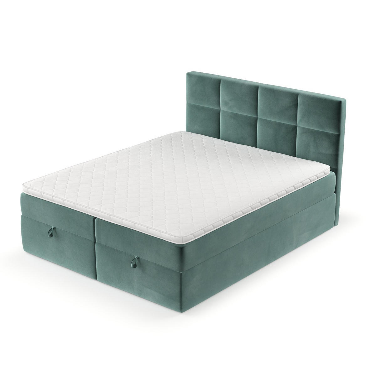 BOXBETT Velto 200/200 cm Türkis im Kronos Stoff - Türkis/Schwarz, Holz/Holzwerkstoff (200/200cm) - AltaBeds