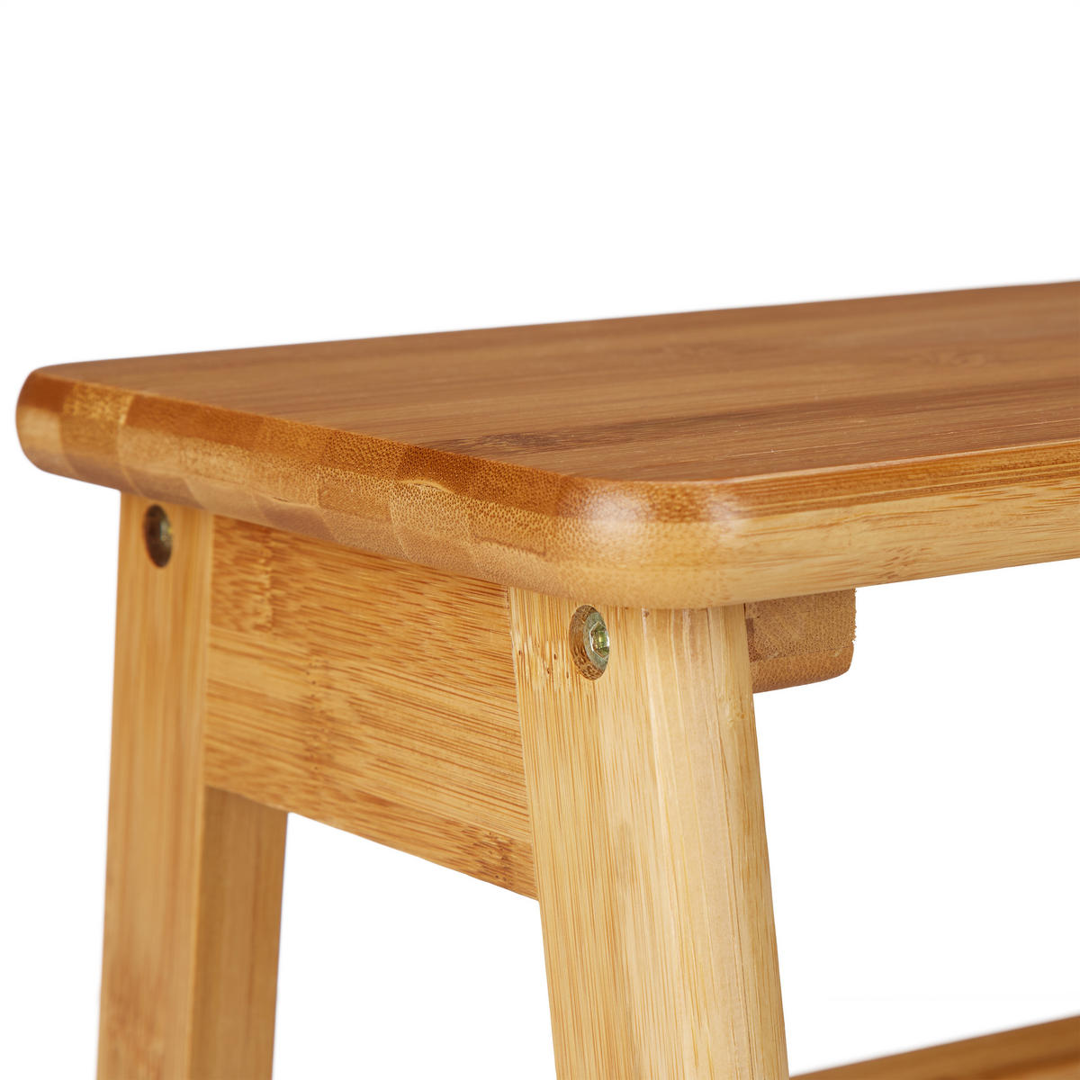 FUSSBANK - Hellbraun, Holz (29/27/24cm) - Relaxdays