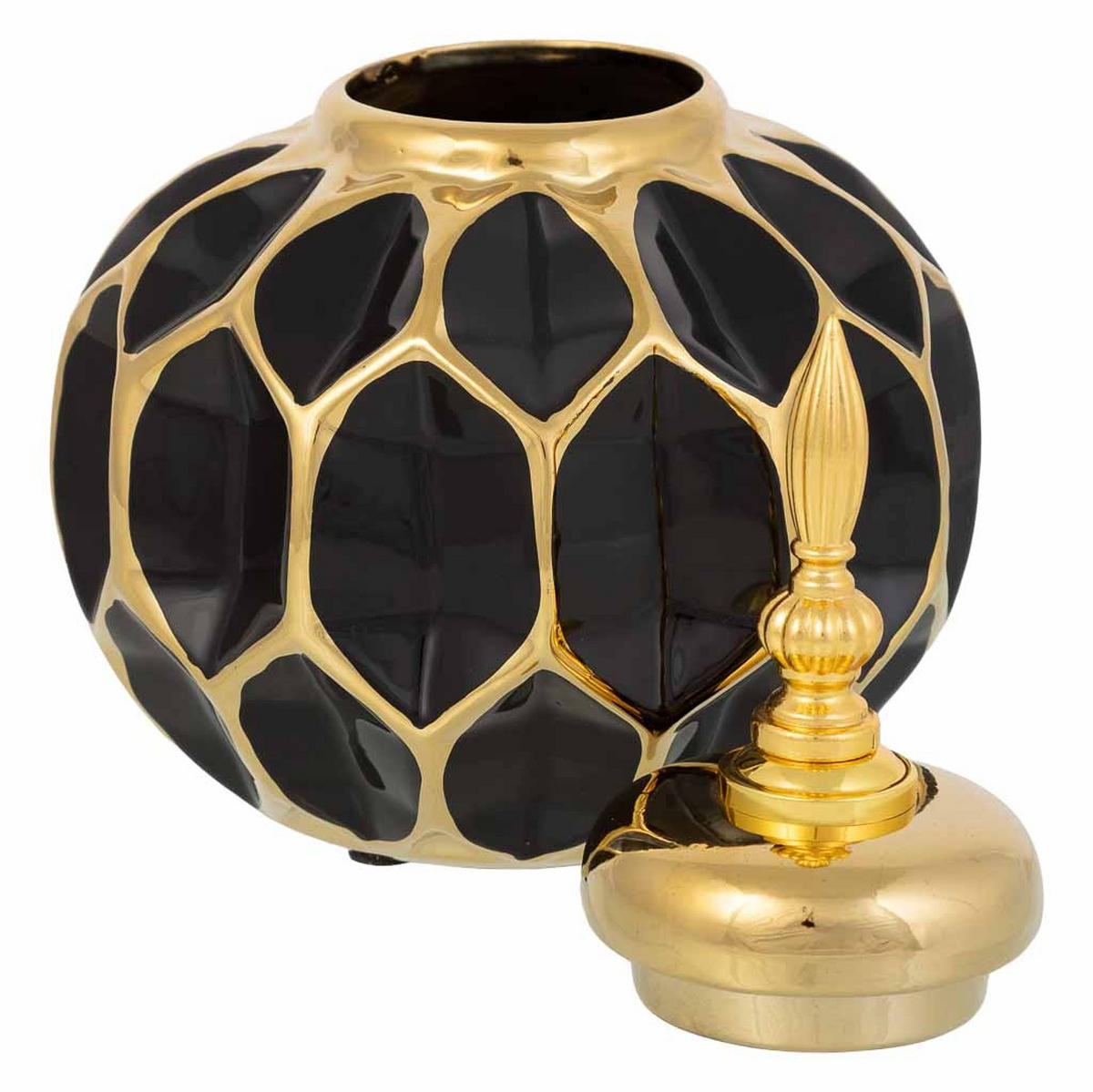 VASE aus Keramik, schwarz, 17x24cm - Schwarz, Keramik (23.5cm) - Wanderlust