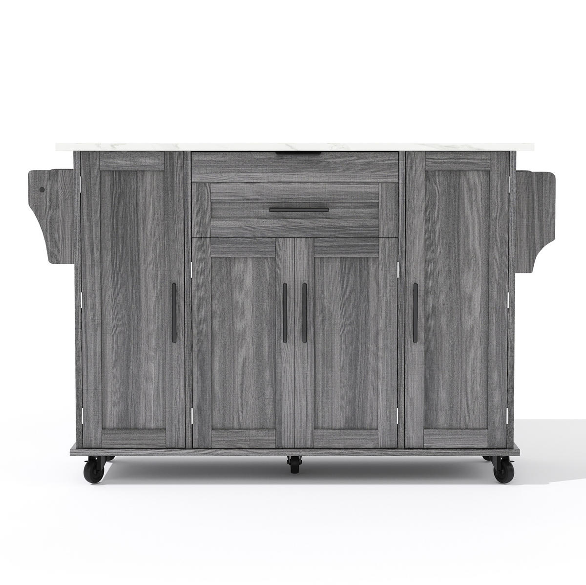 KÜCHENINSEL 136/70/92 cm grau aus MDF mit ausziehbarer Platte - Grau, Holzwerkstoff (136/92/70cm) - OKWISH