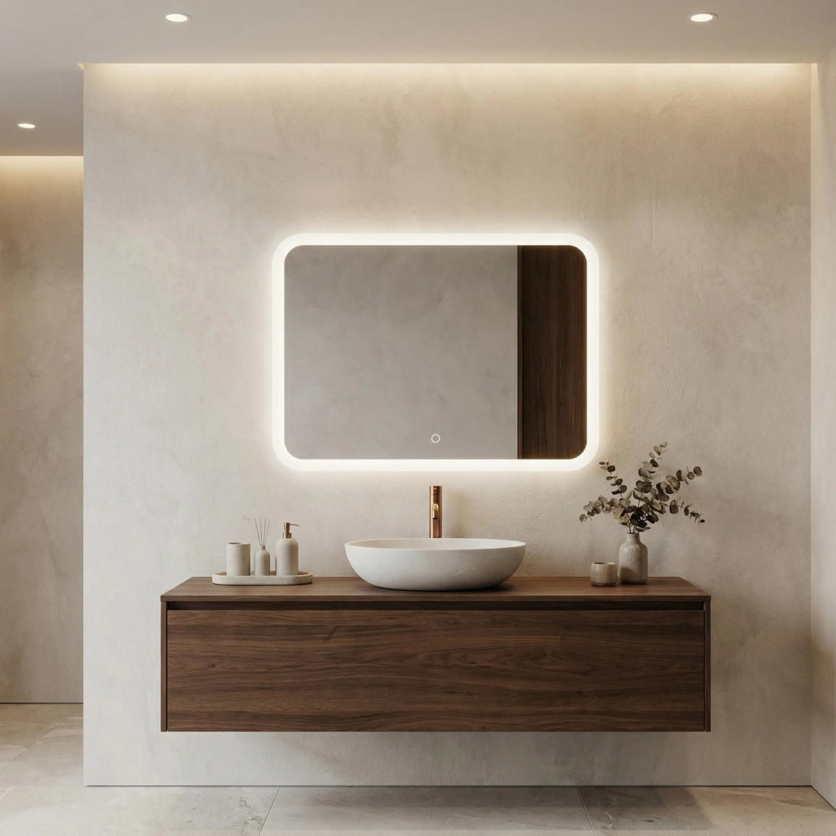 SPIEGEL Rea Led 80x60cm Top-3 - Transparent, Glas (60/2/80cm) - REA