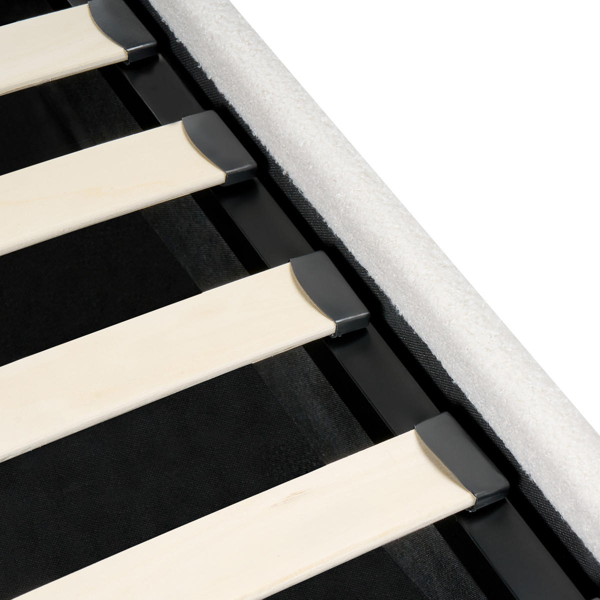 BETT mit Stauraum 180/200 cm Cremeweiß Dinan - Weiß, Textil (180/200cm) - Beliani