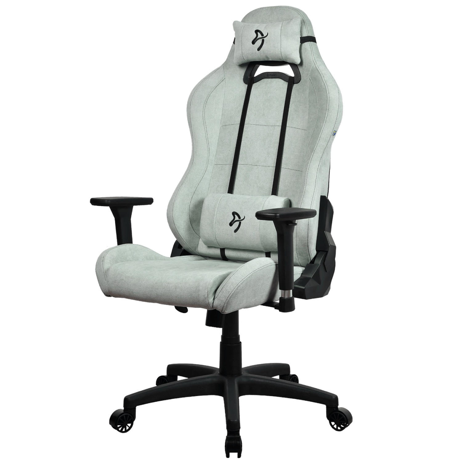 GAMINGSTUHL Torretta SoftFabric™ Perlgrün - Schwarz/Mintgrün, Kunststoff/Textil (70/135/50cm) - Arozzi