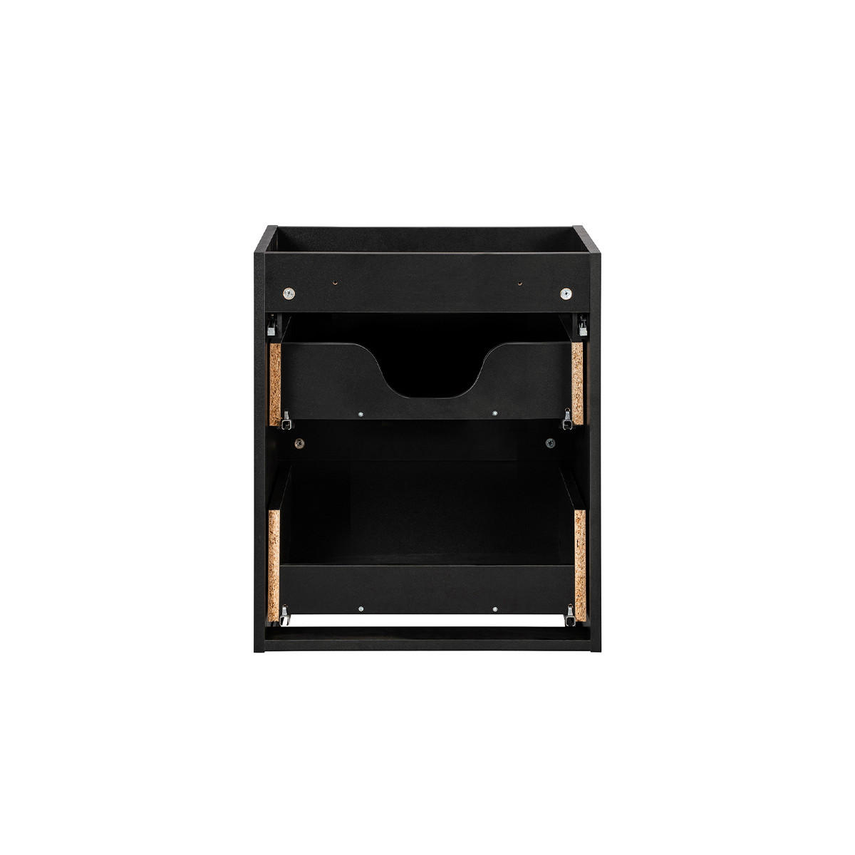 WASCHTISCH 50.4cm Riva Schwarz und Holz - Schwarz, Holzwerkstoff (50.4/59/40cm) - Petits-meubles