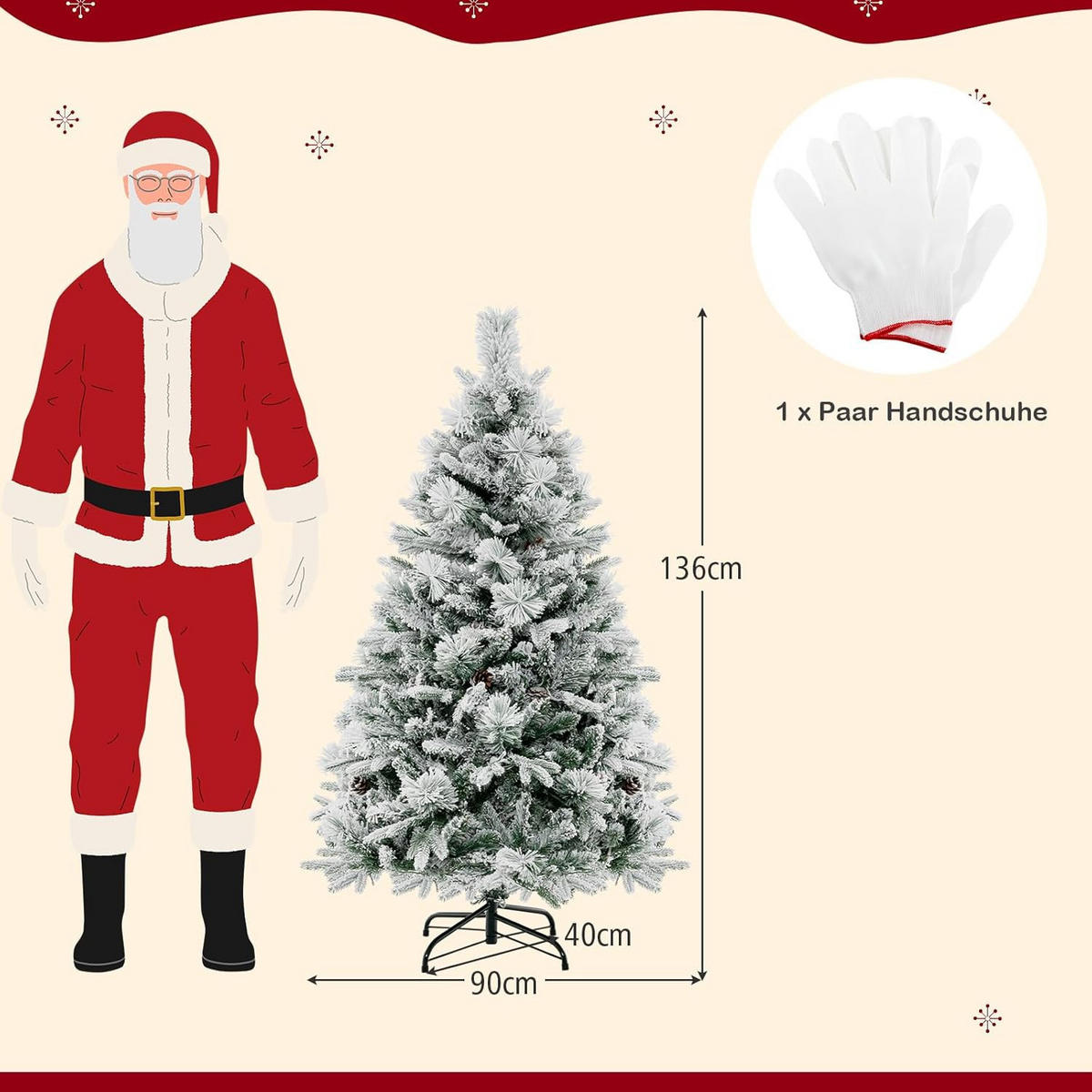 WEIHNACHTSBAUM 150cm Grün - Grün, Kunststoff (136cm) - COSTWAY