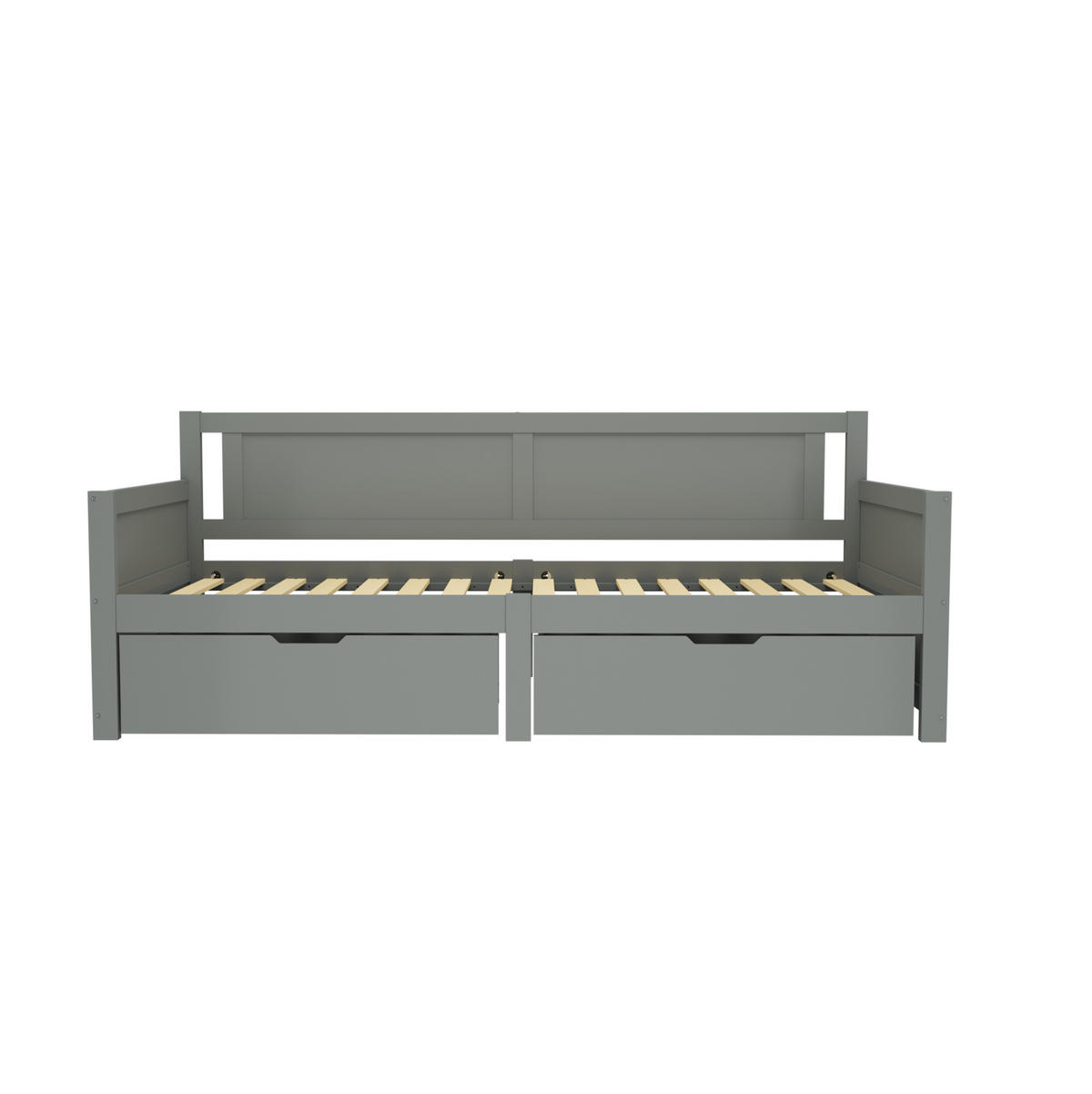KINDERBETT 90/200 cm als Schlafsofa mit 2 Schubladen und rahmen, Grau - Grau, Holzwerkstoff (90/200cm) - Redom