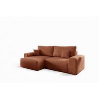 ECKSOFA Arona Xs Mit Schlaffunktion - Braun, Holzwerkstoff/Textil (148/255cm) - Fun Möbel