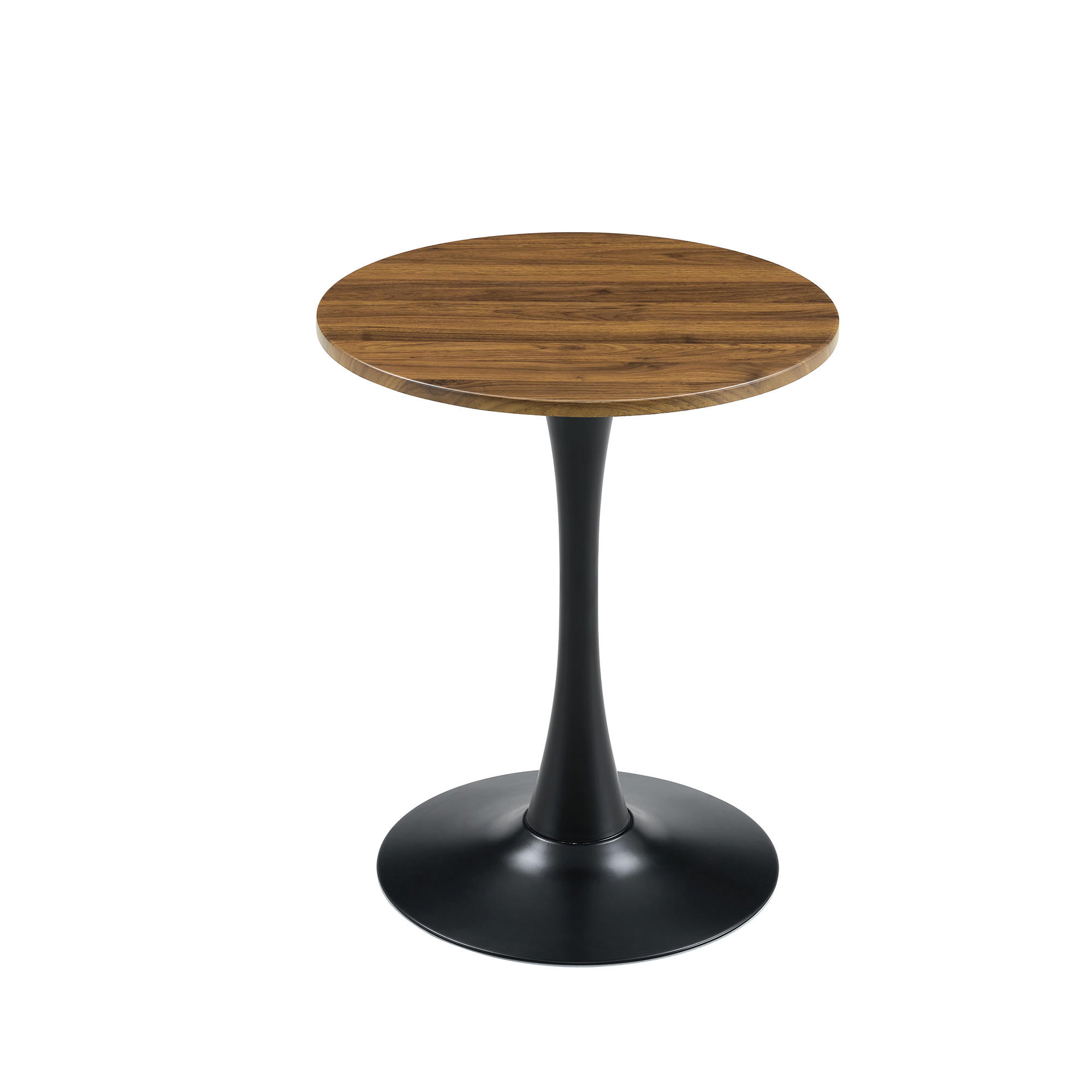 ESSTISCH kleiner runder 60/60/72 cm Nussbaum mit schwarzen Metallbeinen - Walnussfarben, Holz (60/60/72cm) - Oxeza