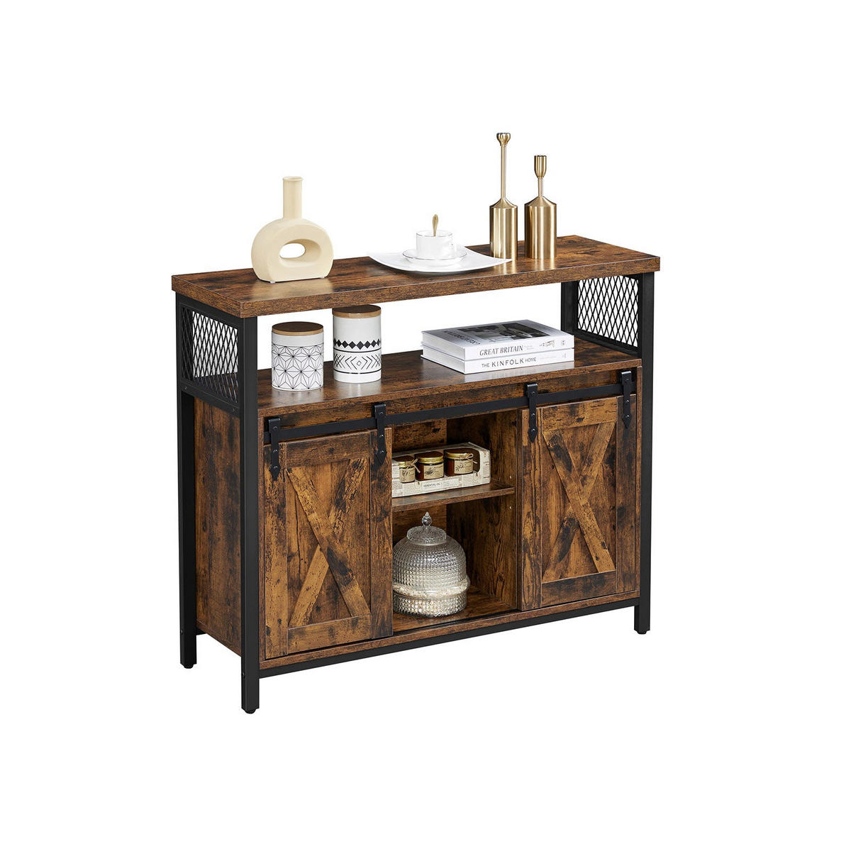 SIDEBOARD INDUSTRIESTIL - Braun, Holzwerkstoff (33/80/100cm) - Hansiro