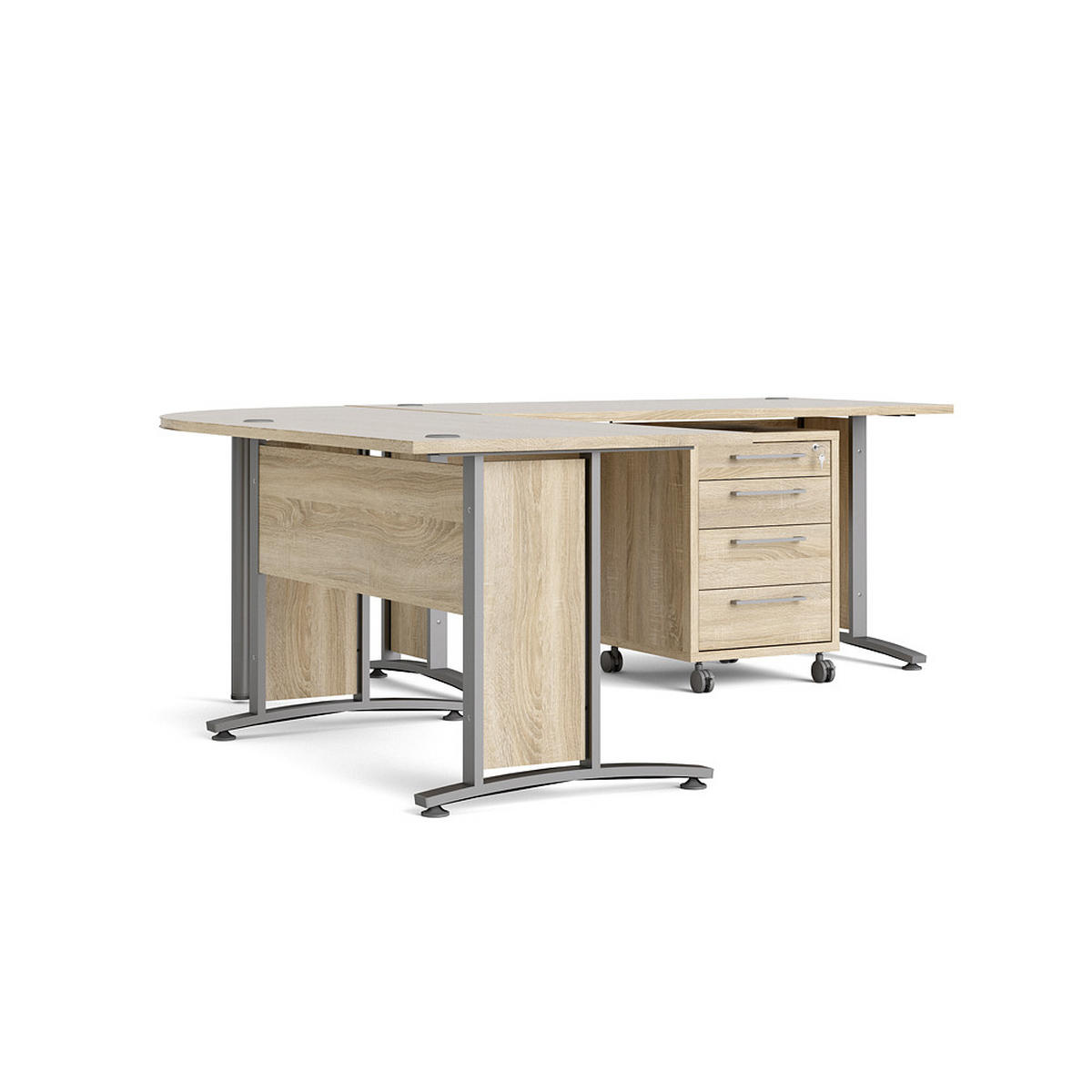 ECKSCHREIBTISCH Eiche Dekor - Eiche Wotan, Holzwerkstoff (230/200/75cm) - ebuy24