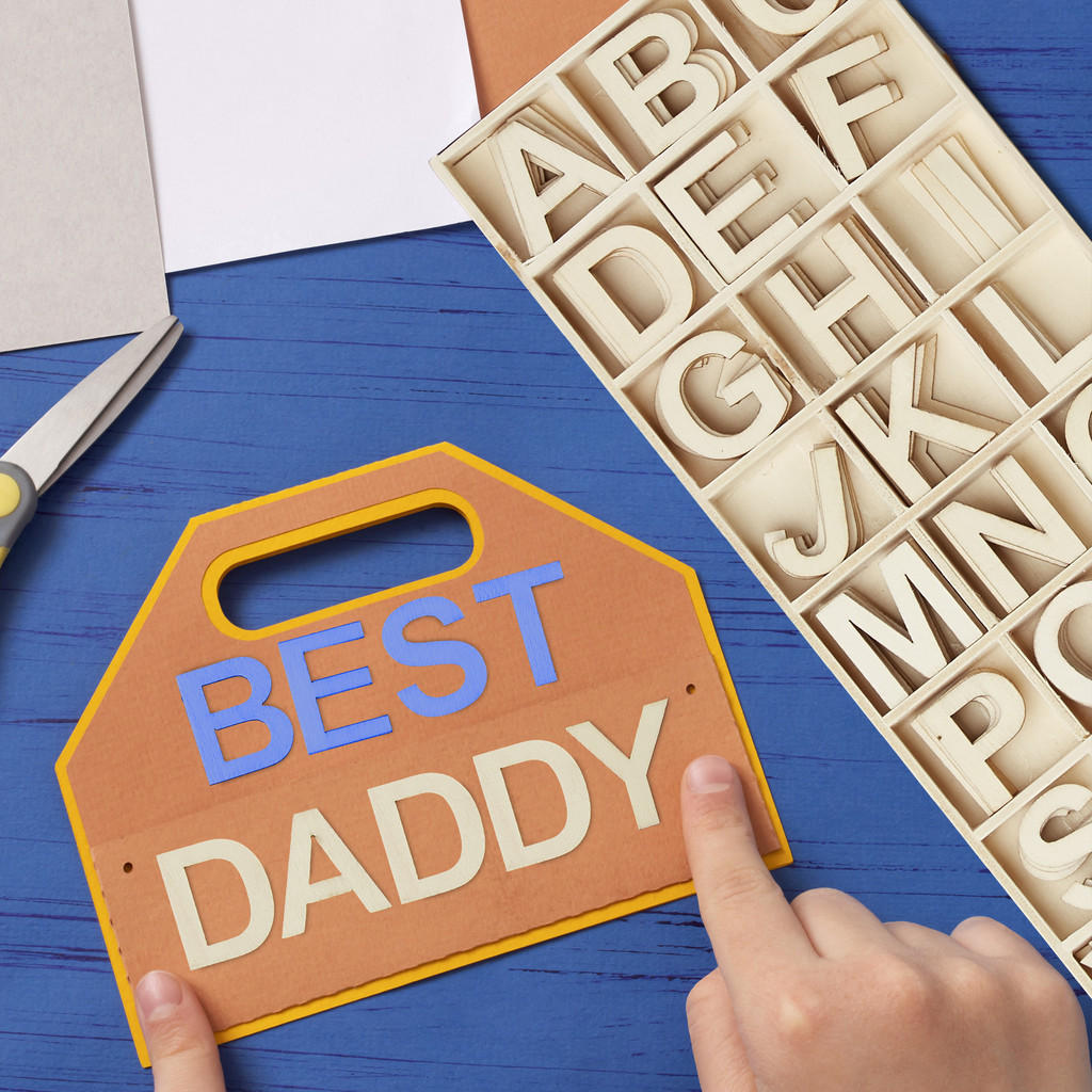 Thumbnail - Relaxdays Holzbuchstaben, Beige, Holz, 11x1.5x30 cm, Spielzeug, Kinderspielzeug, Malen & Basteln