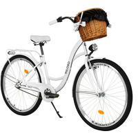 CITY-FAHRRAD Milord mit Weidenkorb, 28 Zoll, Weiß, 3-Gang - Weiß, Metall (46cm) - Milordbikes