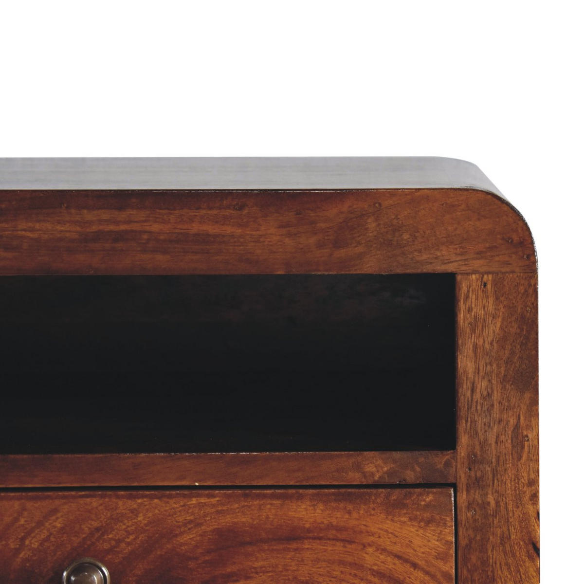 NACHTTISCH Chunky 1 Schublade Wandmontiert mit 1 offenem Regal - Messingfarben/Braun, Holz/Metall (45/25/30cm) - Artisan Furniture