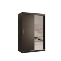 SCHWEBETÜRENSCHRANK 200/120/62 2-türig - Goldfarben/Schwarz, Holz/Kunststoff (120/200/62cm) - Abiks Möbel