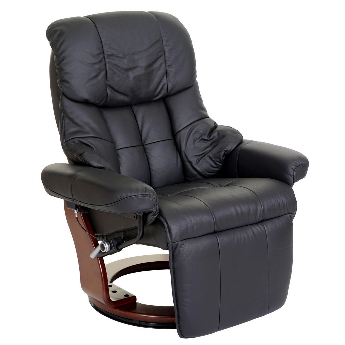 RELAXSESSEL 2 Schwarz - Schwarz, Leder (90/105/82cm) - MCA