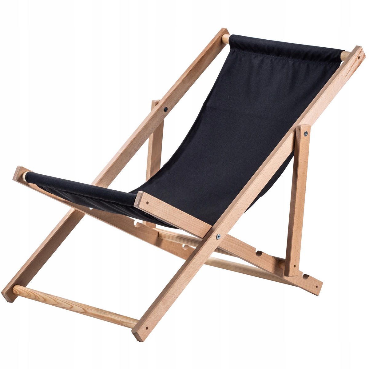 HOLZLIEGESTUHL 80 x 63 cm, Schwarz - Schwarz, Holz (53/78cm) - KADAX