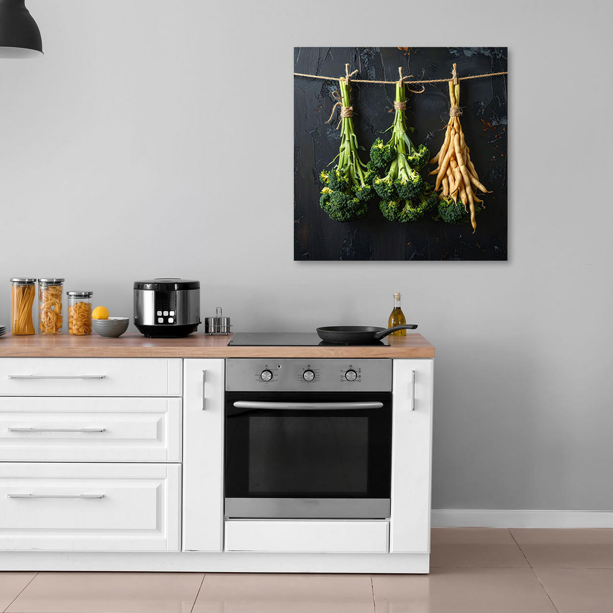 LEINWANDBILD Essen & Trinken 60x60cm - Grün, Textil (60/60cm) - Feeby