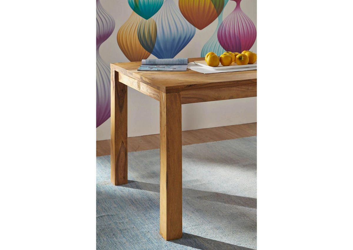 ESSTISCH Sheesham 80x80x76 braun geölt NATURE BROWN #811 - Braun, Holz (80/80/76cm) - Massivmoebel24