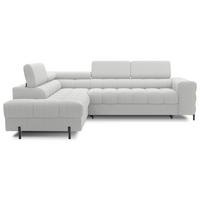 WOHNLANDSCHAFT FERUCCE Ecksofa L-Form – Polsterecke mit Schlaffunktion, Bettkasten & verstellbaren Kopfstützen 276 cm - Creme/Hellgrau, Kunststoff (276/200cm) - Wohnideebilder
