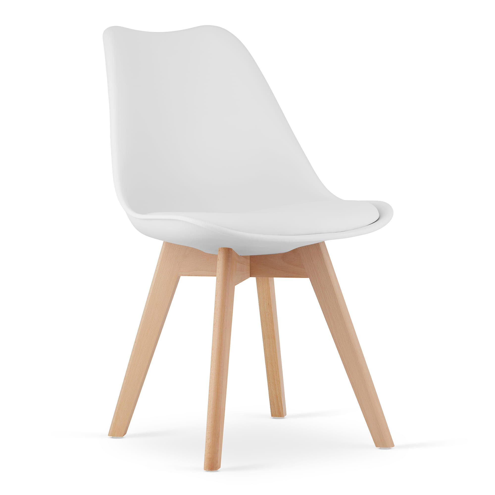 STUHL DOZZA 1 Stück, Weiß Kissen aus Kunstleder - Weiß, Holz/Kunststoff (49/82/43cm) - Komodee