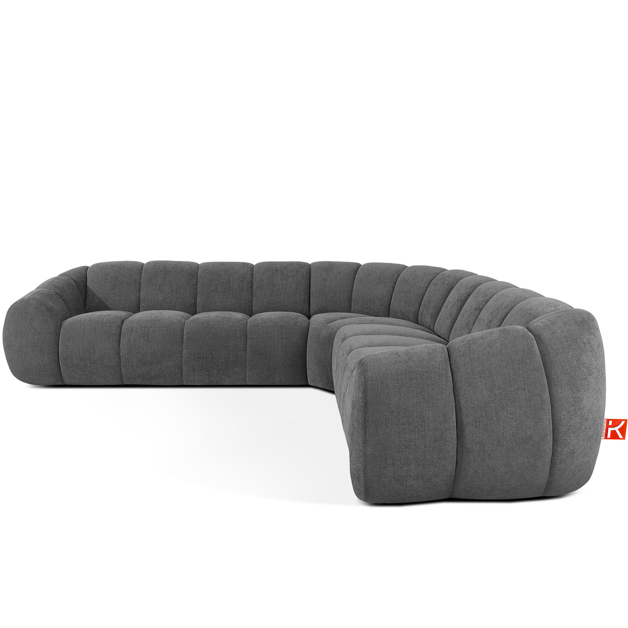 ECKSOFA RECHTS/LINKS FLAVA, Aschgrau - Grau, Holz/Holzwerkstoff (310/310cm) - KONSIMO®