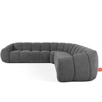 ECKSOFA RECHTS/LINKS FLAVA, Aschgrau - Grau, Holz/Holzwerkstoff (310/310cm) - KONSIMO®
