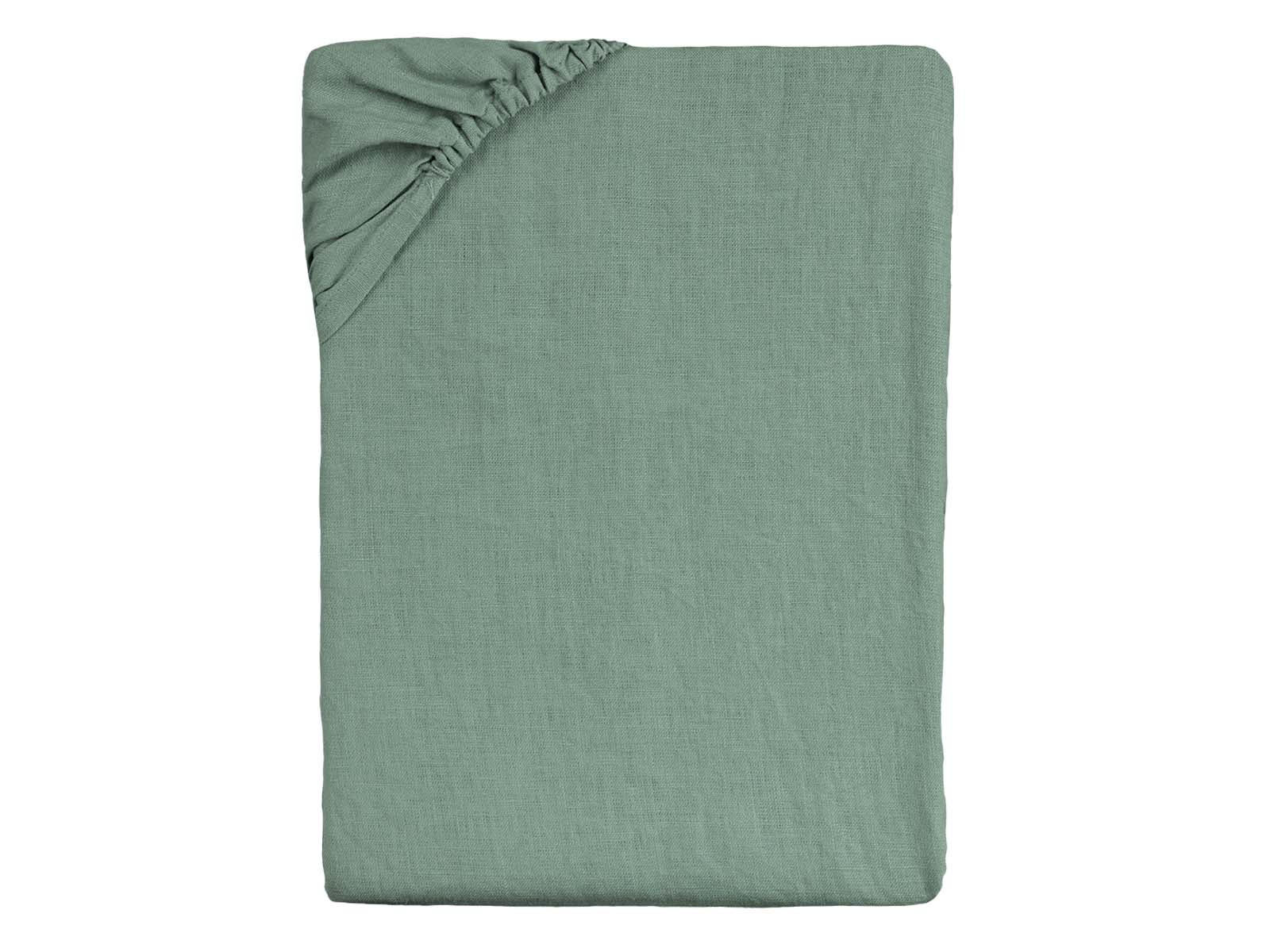 SPANNBETTTUCH reines Leinen natural-mint 90/200 cm - Mintgrün, Naturmaterialien (90/200cm) - beties Heimtextil