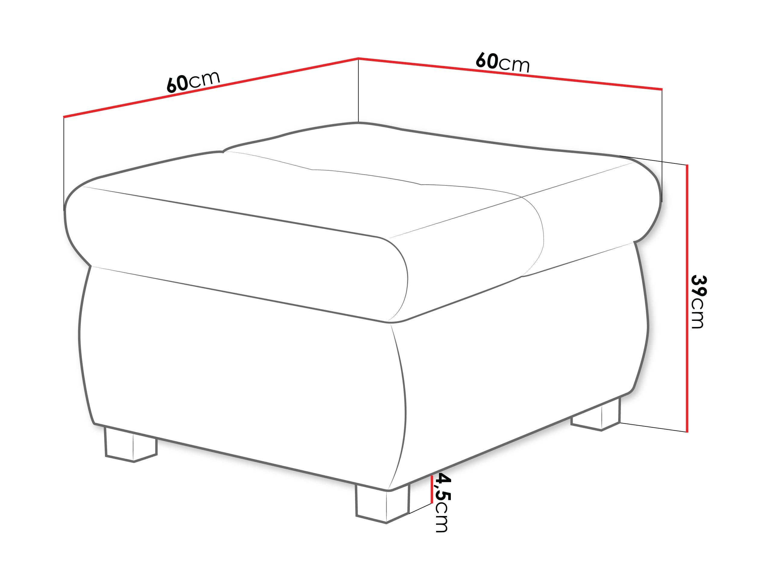 Thumbnail - Mirjan24 Polsterhocker, Creme, Textil, 1-Sitzer, Quadratisch, 60x39x60 cm, Wohnzimmer, Hocker, Sitzhocker