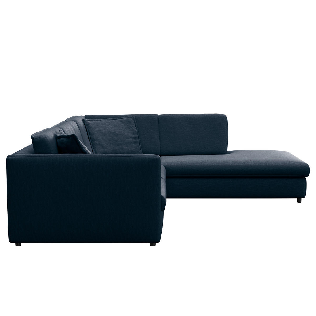 ECKSOFA mit Ottomane - Blau/Schwarz, Kunststoff/Textil (328/272cm) - home24