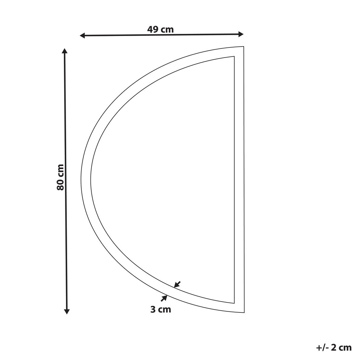 LED-WANDSPIEGEL halbrund 80 cm Silber Bezons - Silberfarben, Glas (80/3/49cm) - Beliani