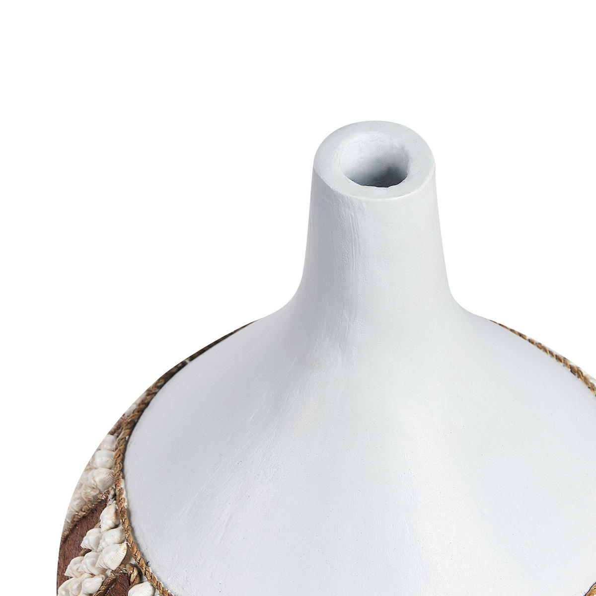 DEKOVASE Terrakotta weiß Simpang - Weiß, Stein (33cm) - Beliani