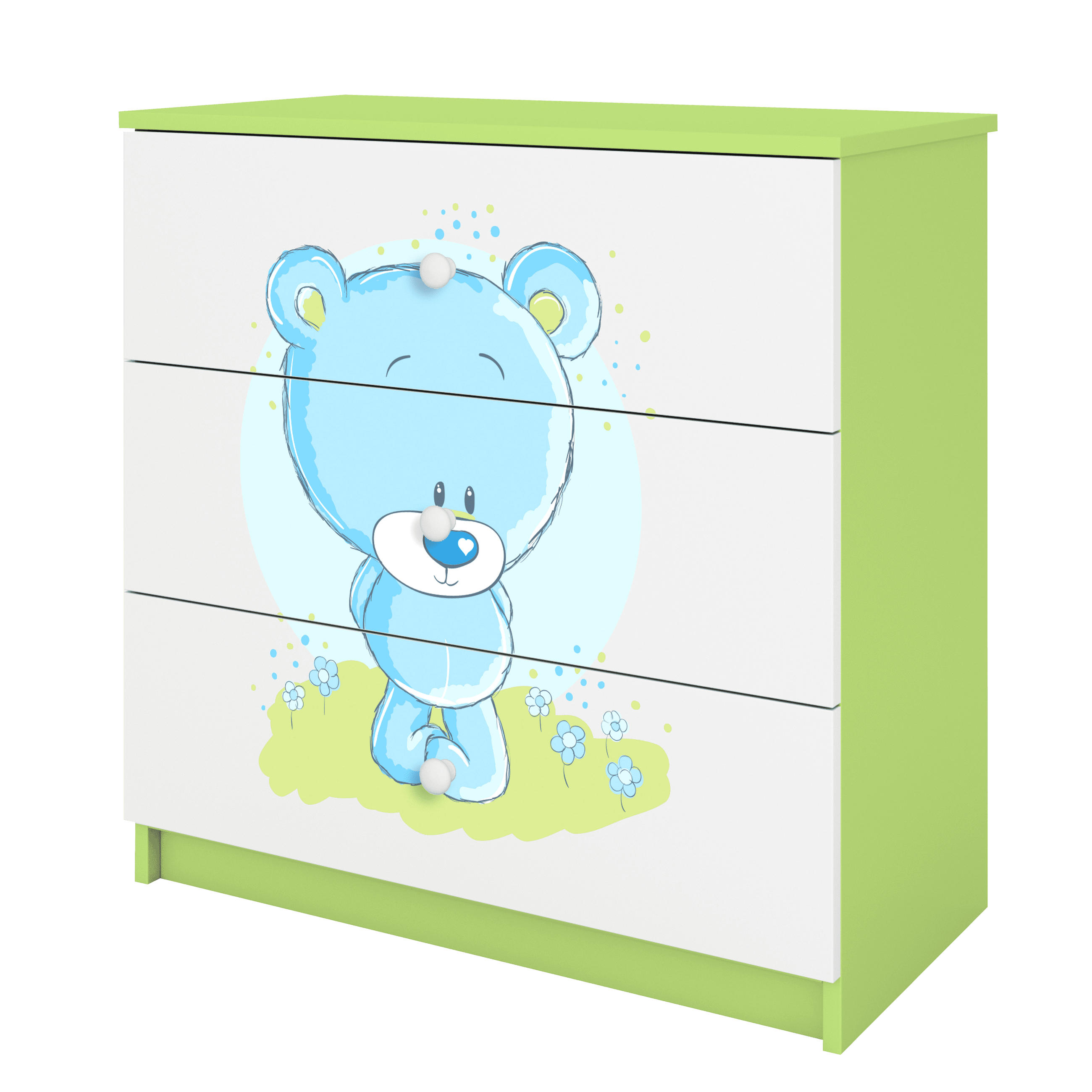 KOMMODE Babydreams Blaubär 81/81/41 - Grün, Holzwerkstoff (81/81/41cm) - RAUMHIRSCH FURNITURE