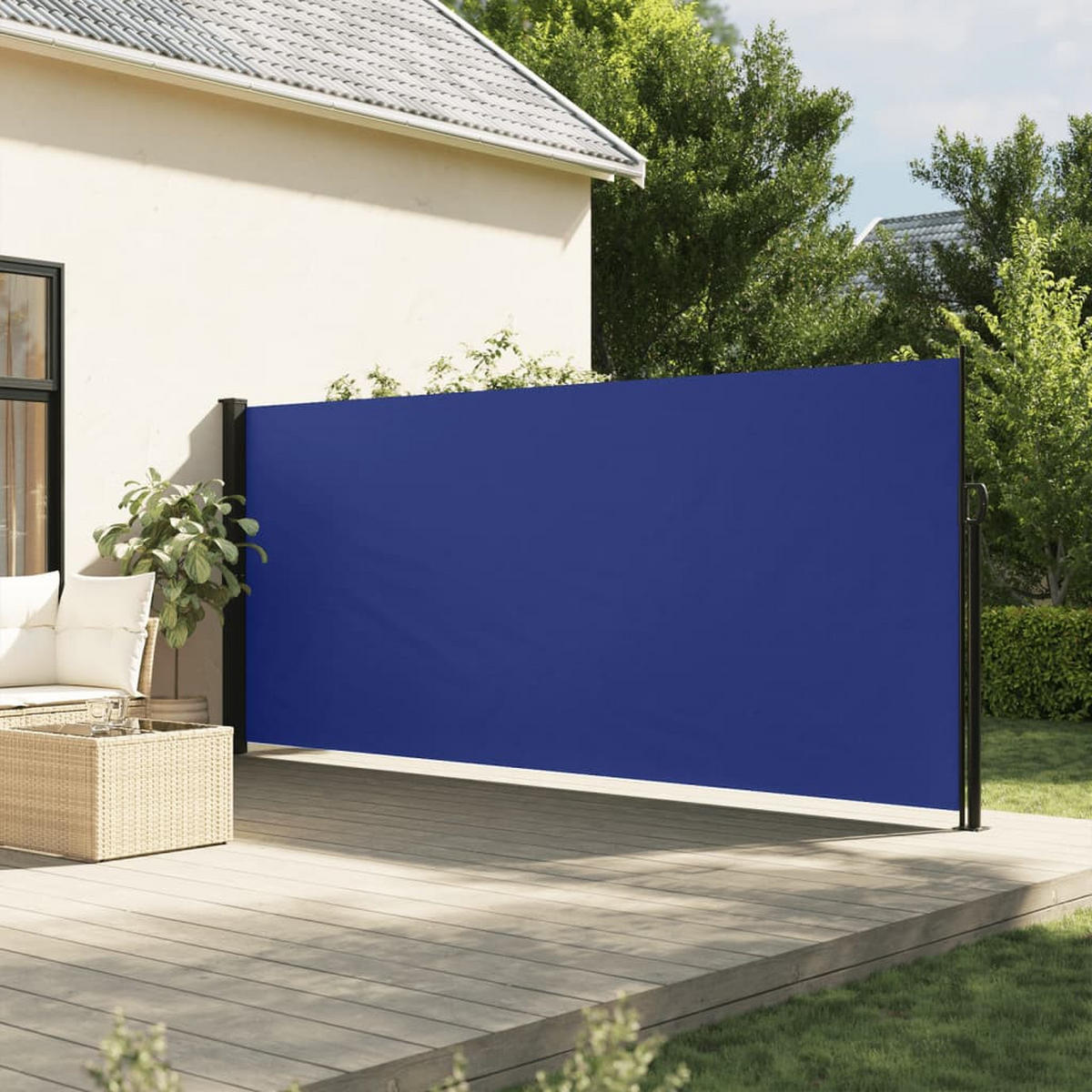 SEITENMARKISE Ausziehbar Blau 160x600 cm - Blau, Textil (600/160/600cm) - furnicato