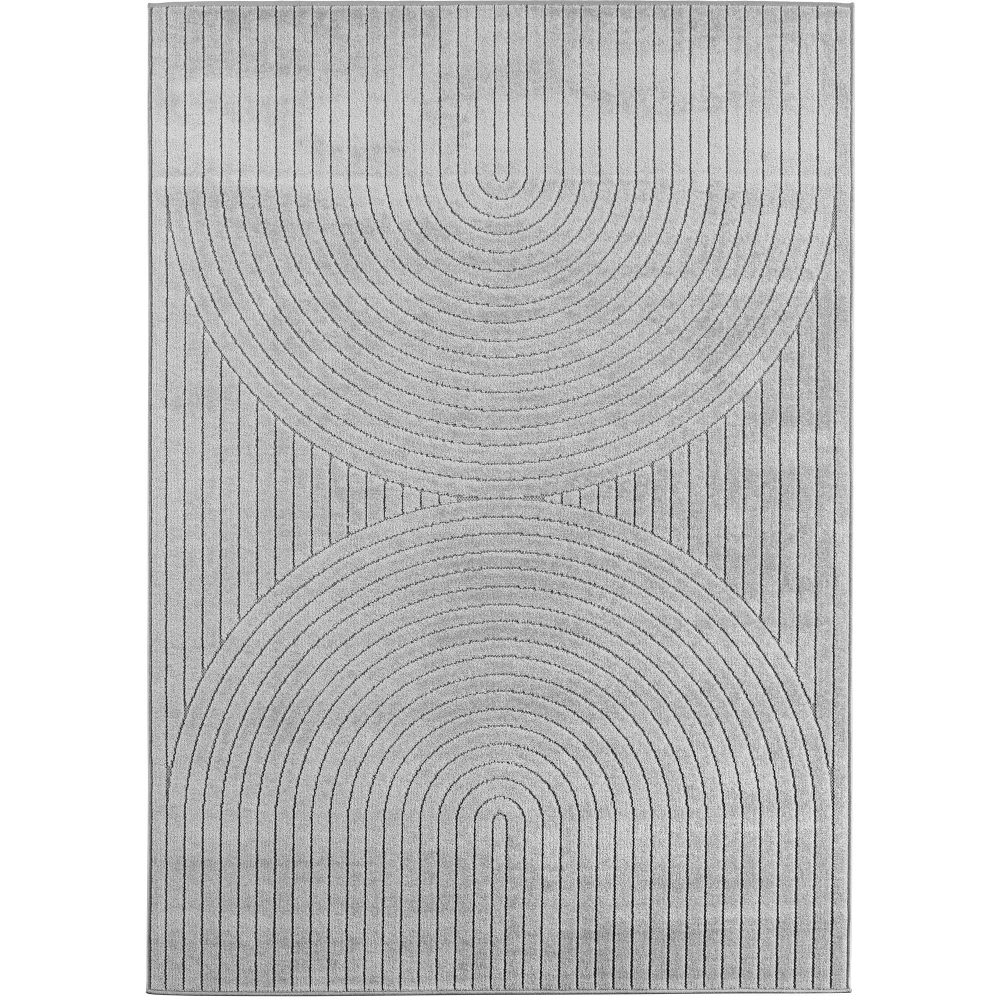 TEPPICH In-/Outdoor Kurzflor Skandi 3D-Design Polypropylen Balkon Silber Läufer 80x150 - Silberfarben, Textil (80/150cm) - KADIMA DESIGN