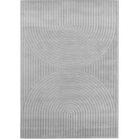 TEPPICH In-/Outdoor Kurzflor Skandi 3D-Design Polypropylen Balkon Silber Rechteckig 140x200 - Silberfarben, Textil (140/200cm) - KADIMA DESIGN