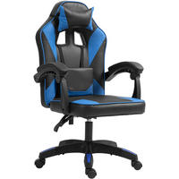 BÜROSTUHL Calyx Kunstleder schwarz/blau - Blau/Schwarz, Metall (60/121/59cm) - TPFLiving