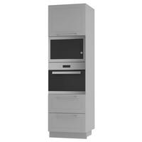 BACKOFEN-HOCHSCHRANK Kvantum D14/RU/2A/284 Dust Grey Matt / Grau Matt 60 / 59 / 207cm - Grau, Holz/Holzwerkstoff (60/207/59cm) - Feldmann-Wohnen