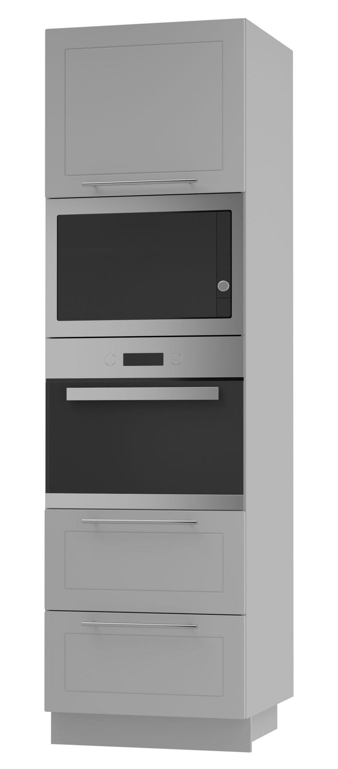 BACKOFEN-HOCHSCHRANK Kvantum D14/RU/2A/284 Dust Grey Matt / Grau Matt 60 / 59 / 207cm - Grau, Holz/Holzwerkstoff (60/207/59cm) - Feldmann-Wohnen