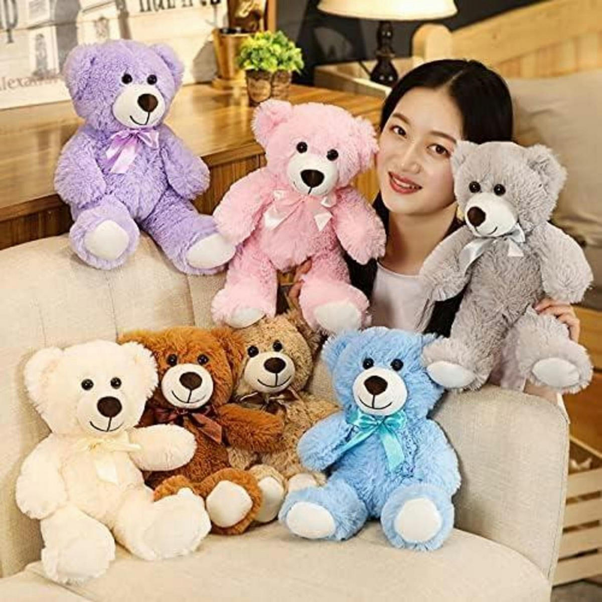PLÜSCHTIER Teddybär 13.5 Zoll Rosa 1-teiliges Set - Rosa, Textil (25/35cm)