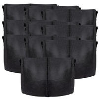 PFLANZSACK Vliesstoff 60/40 cm (10-tlg. Set) - Schwarz, Textil (40cm) - Intirilife