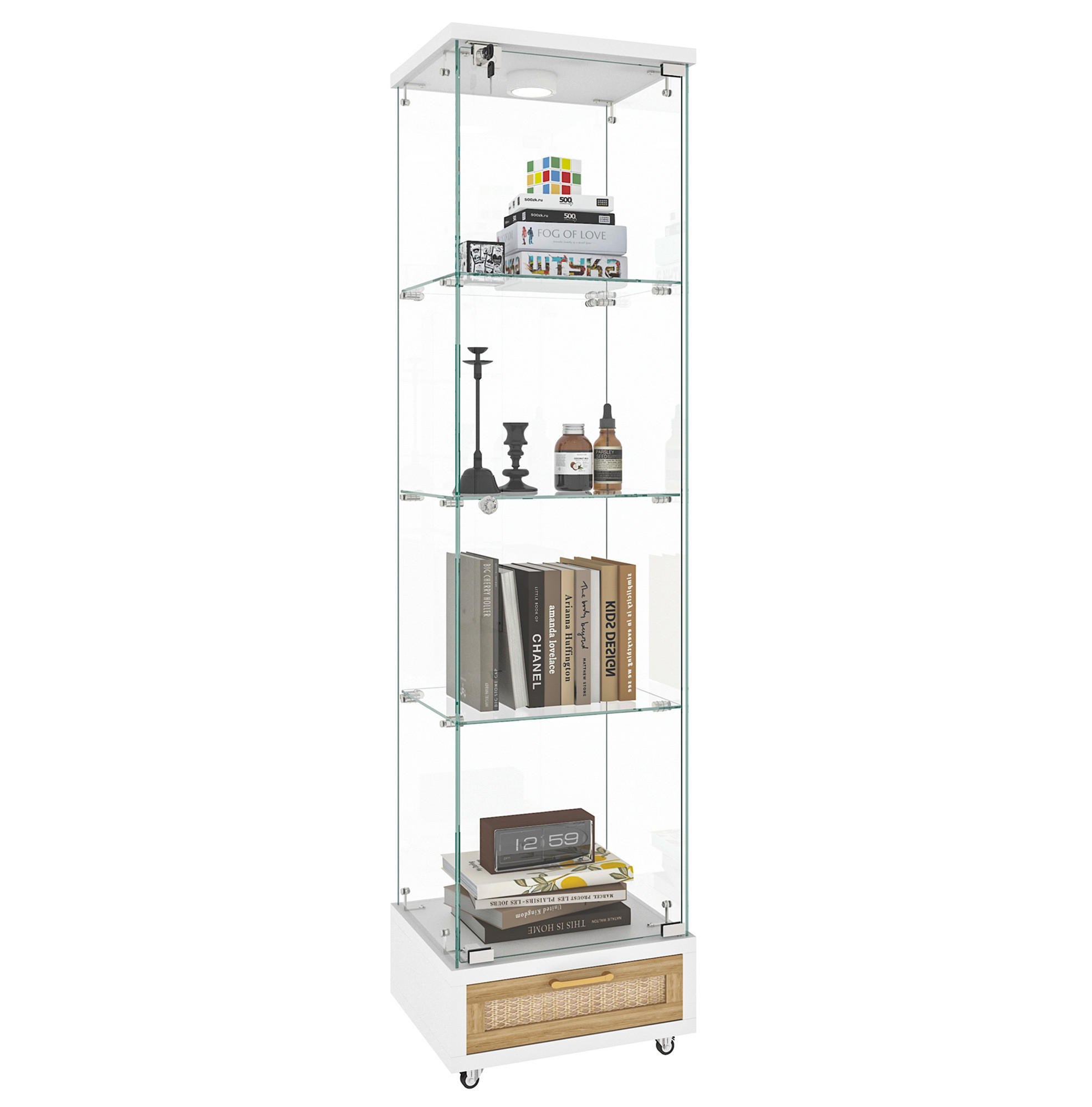 Modenvie Vitrine Weiß 42.5x167x36.5 cm