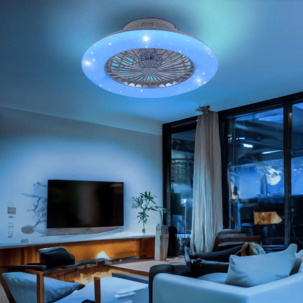 LED DECKENLEUCHTE Deckenventilator Weiß - Weiß, Kunststoff (50/50/16cm)