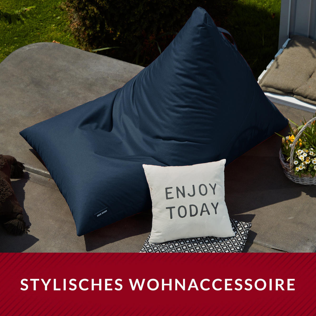 OUTDOOR SITZSACK Triangle 150x100x100cm - Dunkelblau, Textil (100/100/150cm) - Green Bean