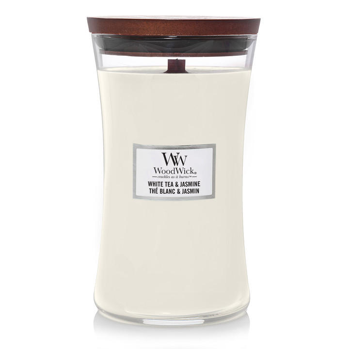 DUFTKERZE Large White Tea & Jasmine - 18 cm / ø 10 cm - Weiß, Keramik (10.2/18cm)