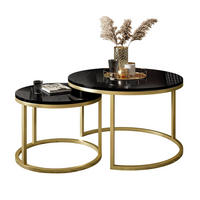 COUCHTISCH 2-in-1 CIRI matt gold - Schwarz Hochglanz, Holzwerkstoff (70/70/48cm) - Lookway
