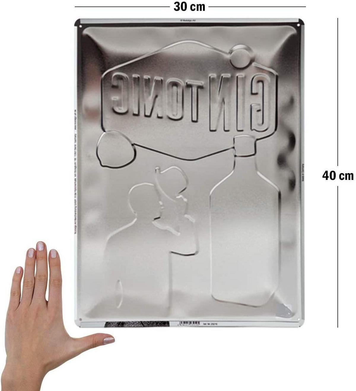 BLECHSCHILD 30/40 cm Open Bar Gin Tonic - Multicolor, Metall (30/40/0.2cm) - Nostalgic-Art