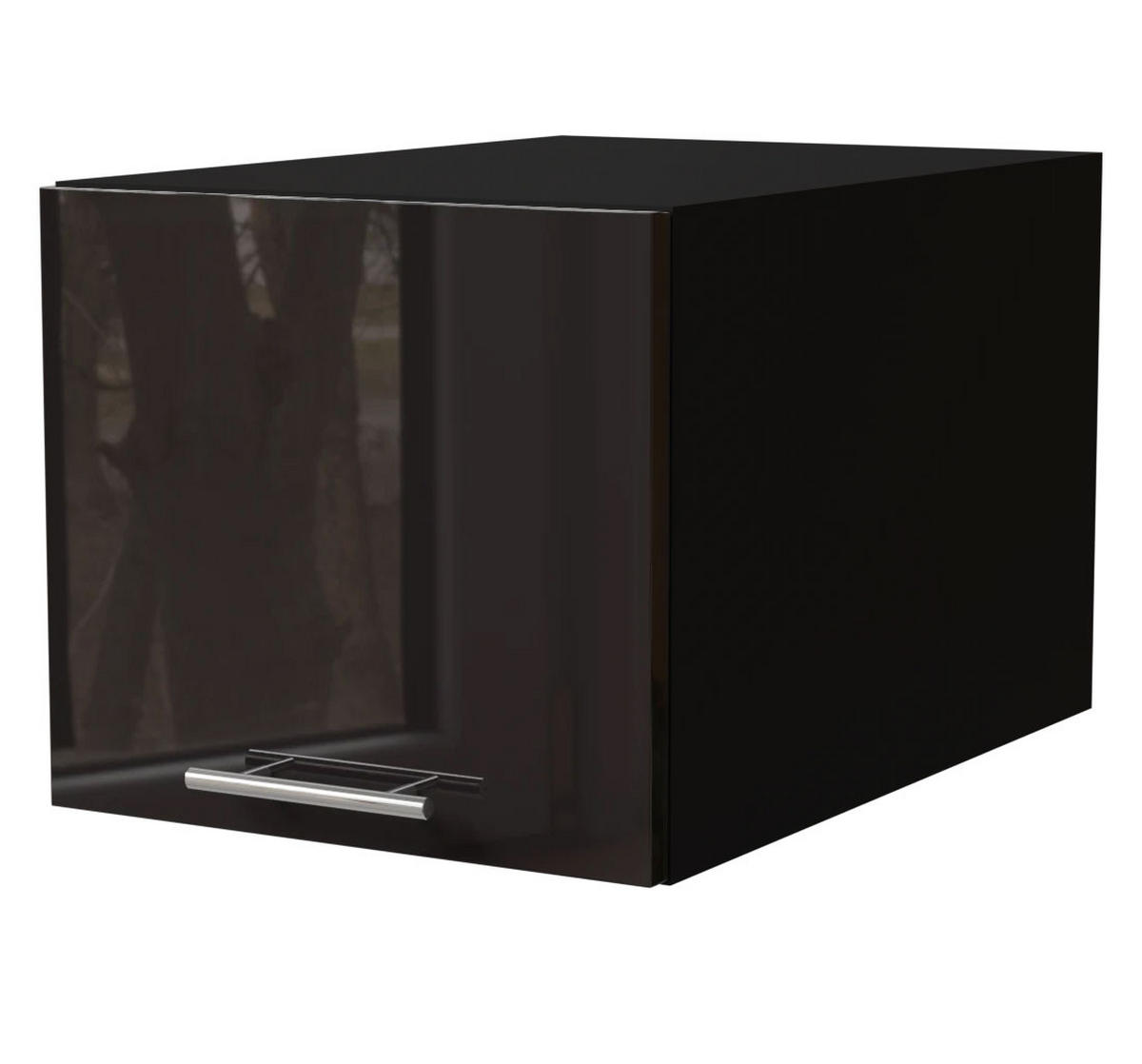 AUFSATZSCHRANK Essen W6B/40 Schwarz Hochglanz / Schwarz Matt 40 / 59 / 36cm - Schwarz Hochglanz/Schwarz, Holz/Holzwerkstoff (40/59/36cm) - Feldmann-Wohnen